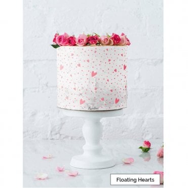 Floating Hearts Cake Stencil - Full Size Design