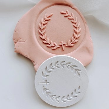 Floral Border with Cross Round Stamp & Cutter