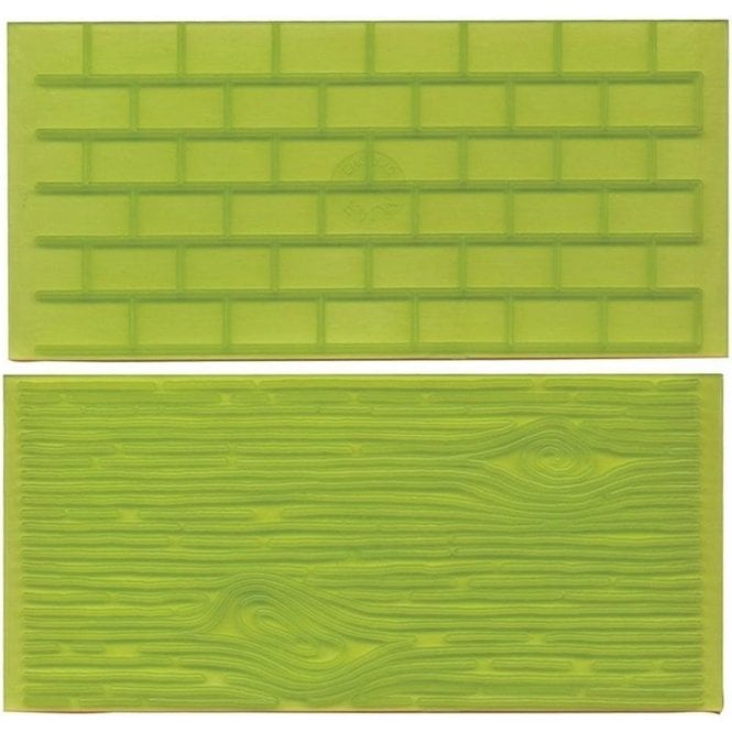 FMM Sugarcraft Brick & Tree Bark Impression Mats - Set of 2