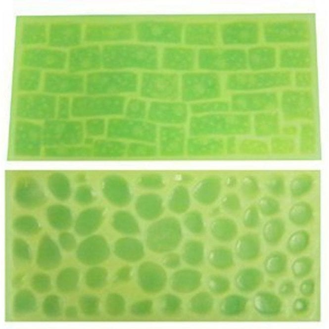 FMM Sugarcraft Cobblestone & Stone Wall Impression Mats - Set of 2