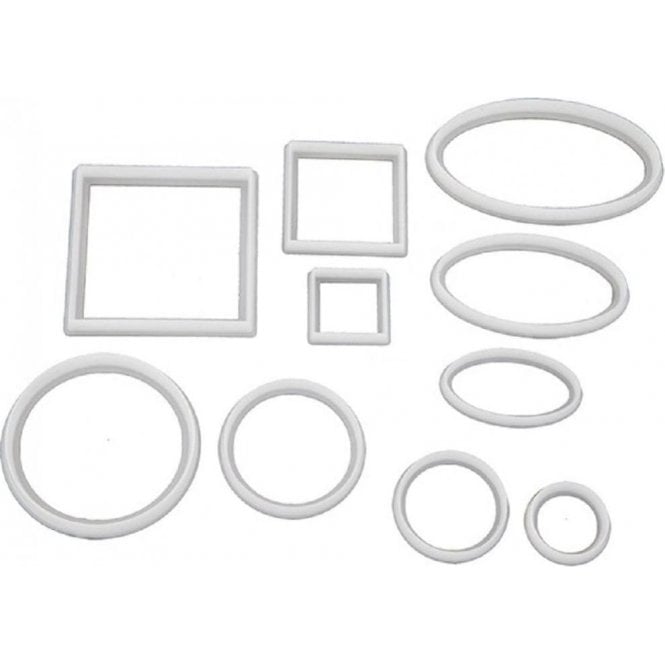 FMM Sugarcraft Geometrical Cutter Set - 4 Circles, 3 Squares & 3 Ovals - 10 piece set