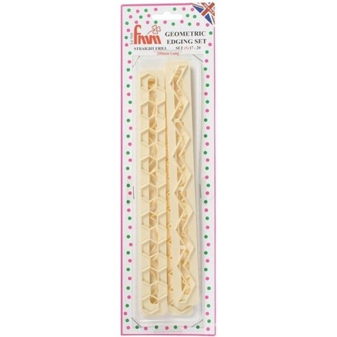 FMM Sugarcraft Straight Frill Geometric Edging Cutter - Set of 4