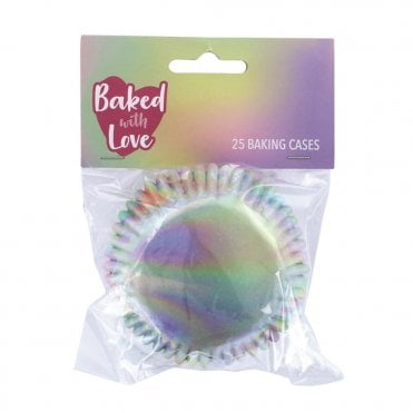 Foil Lined Iridescent Baking Cupcake Cases - Pack Of 25