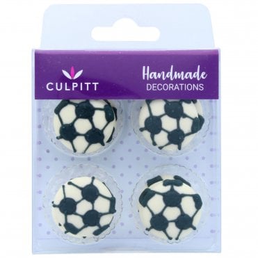 Footballs Edible Sugar Decoration - 12 pieces