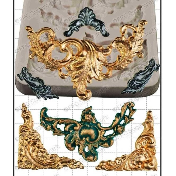 FPC Moulds Baroque Scrolls - Cake Decorating Silicone Mould