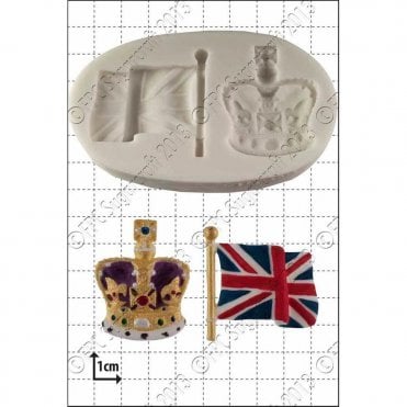 Crown & Flag' Silicone Mould