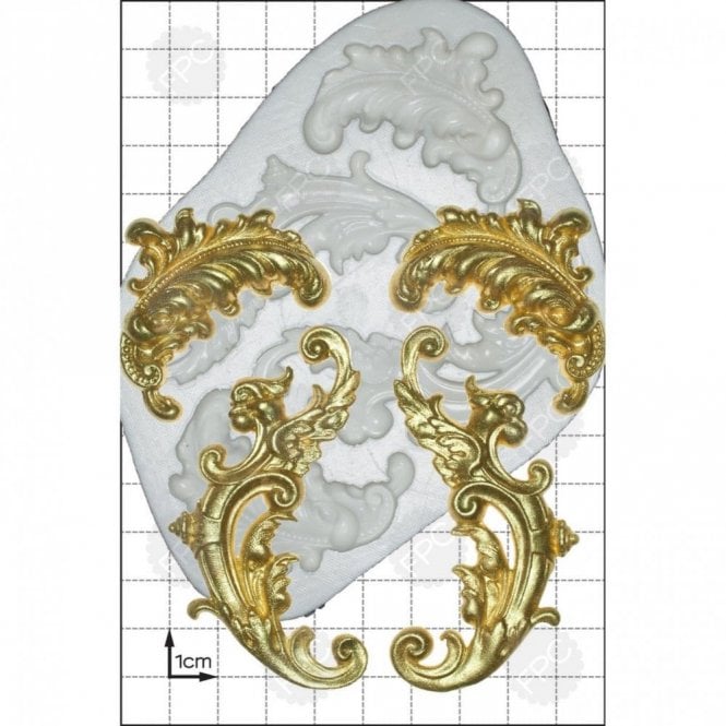 FPC Moulds Feather Scrolls' Silicone Mould