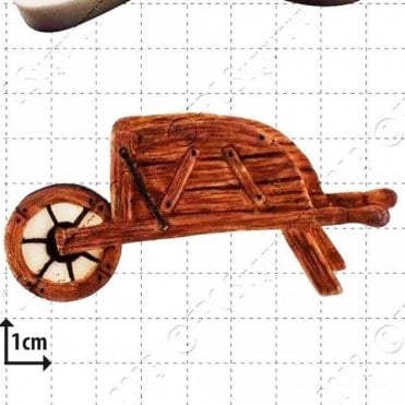 Hand Sculpted Wooden Wheelbarrow - Cake Decorating Silicone Mould