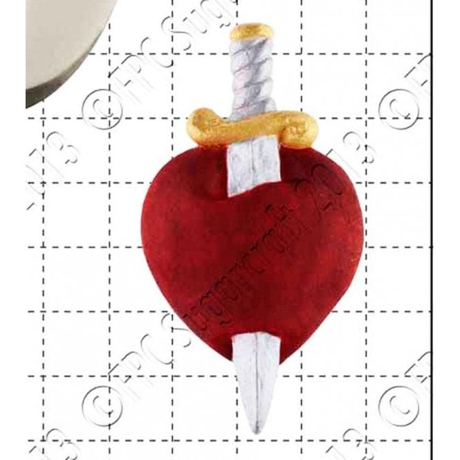 FPC Moulds Heart & Dagger - Cake Decorating Silicone Mould