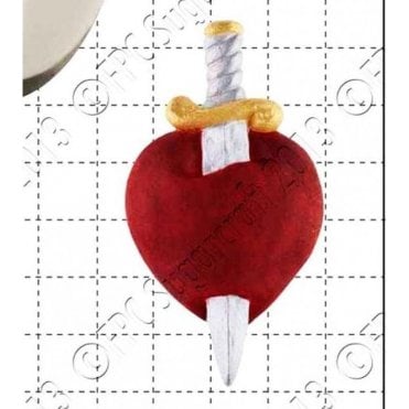 Heart & Dagger - Cake Decorating Silicone Mould
