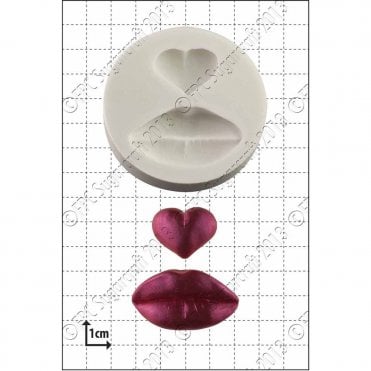 Lips & Heart' Silicone Mould