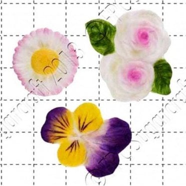 Roses, Viola & Daisy - Cake Decorating Silicone Mould