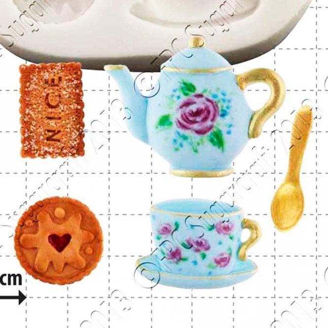 FPC Moulds Tea & Biscuits - Cake Decorating Silicone Mould