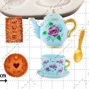 Tea & Biscuits - Cake Decorating Silicone Mould