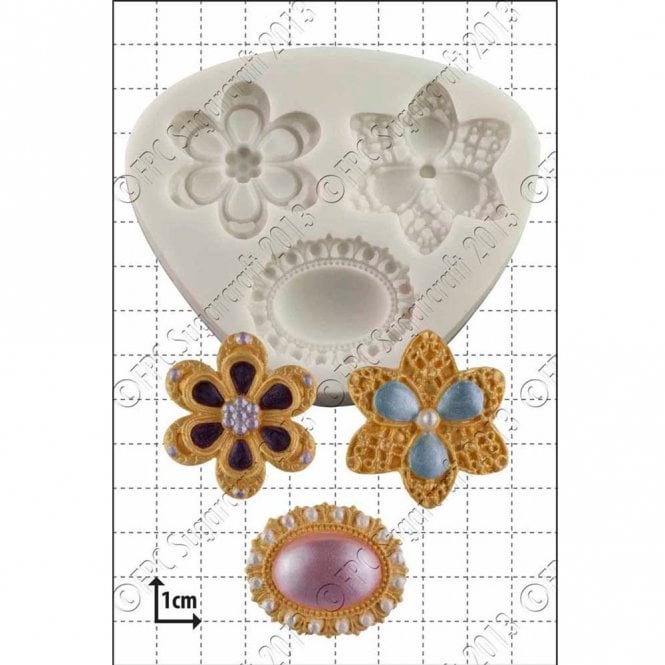FPC Moulds 'Three Brooches' Silicone Mould