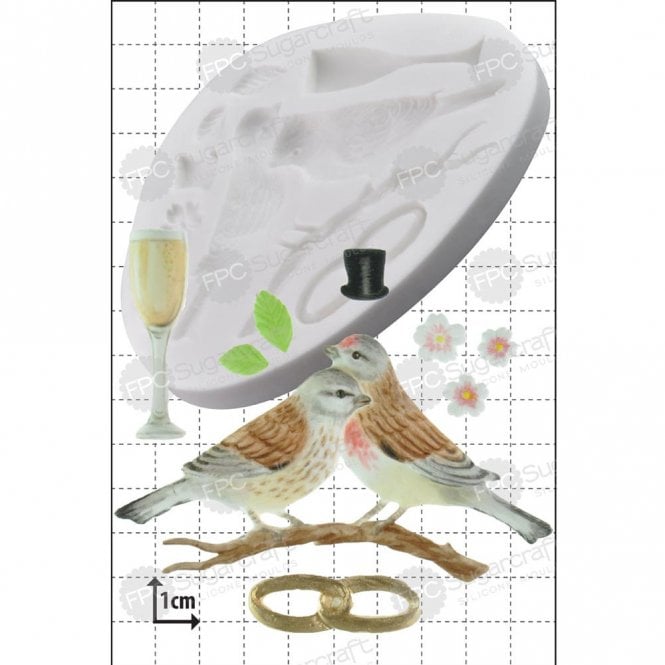 FPC Moulds 'Wedding Lovebirds' Silicone Mould