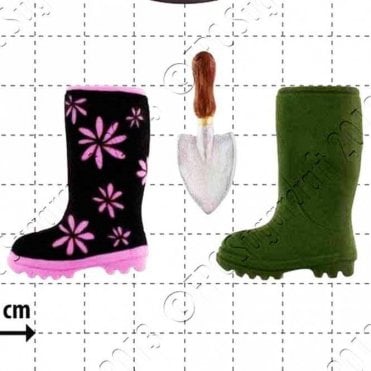 Wellington Boot & Trowel - Cake Decorating Silicone Mould