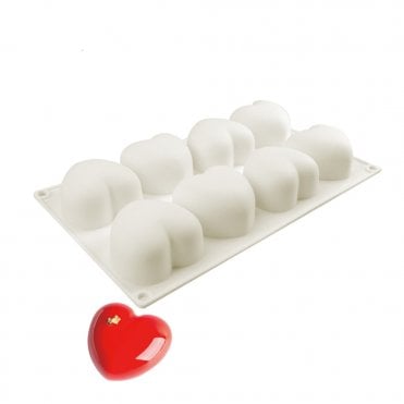 French Heart Mouse Cake / Dessert Silicone Mould - 8 Cavity