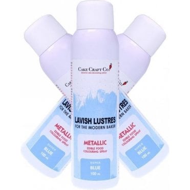 Frozen Blue - 'Lavish Lustre' Edible Food Colouring Metallic Lustre Decorating Spray 100ml