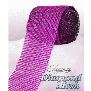Fuchsia Diamond Mesh - 12cm x 1 Yard