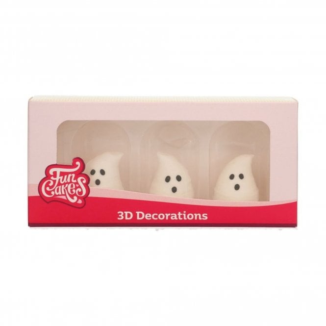 Fun Cakes 3D Ghost Sugar Decorations - Set of 3