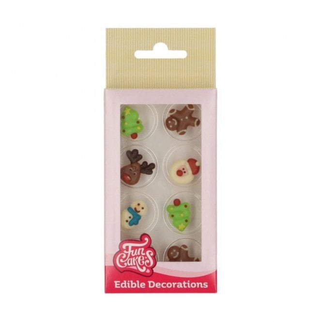 Fun Cakes Colourful Christmas Choco Decorations x 8
