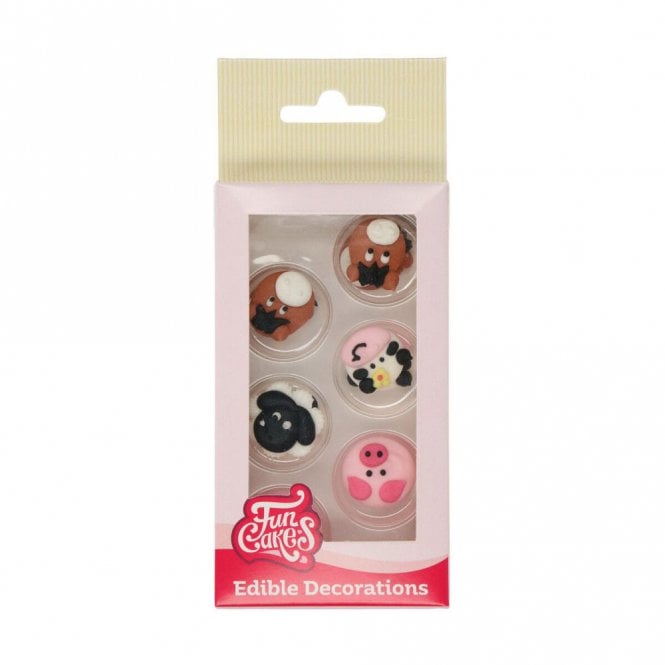 Fun Cakes Farm Animals Sugar Decorations - 12 pcs