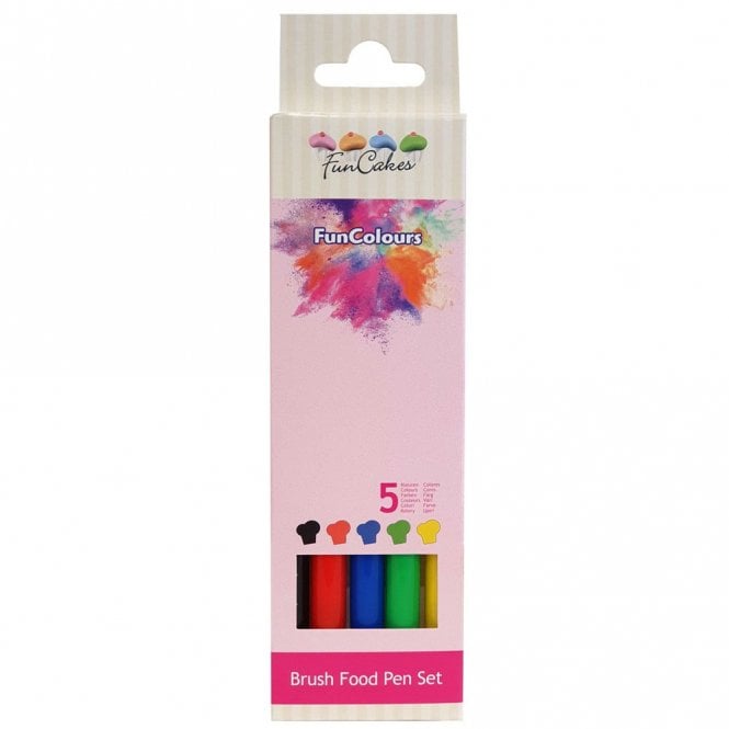 Fun Cakes Fun Colours Brush Food Pen Primary Set Of 5