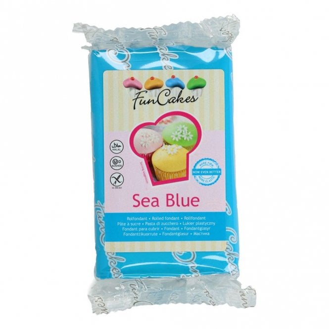 Fun Cakes Funcakes Fondant - Sea Blue - 250g Best Before: 8/7/2025