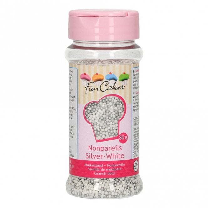 Fun Cakes Funcakes Nonpareils - Silver - White - 80g