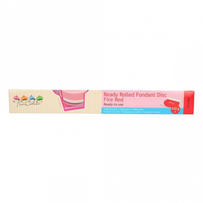 Fun Cakes Funcakes Ready Rolled Fondant Disc - Fire Red