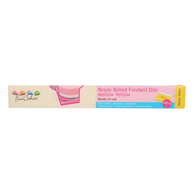 Fun Cakes Funcakes Ready Rolled Fondant Disc - Mellow Yellow Best Before: 17/05/2025