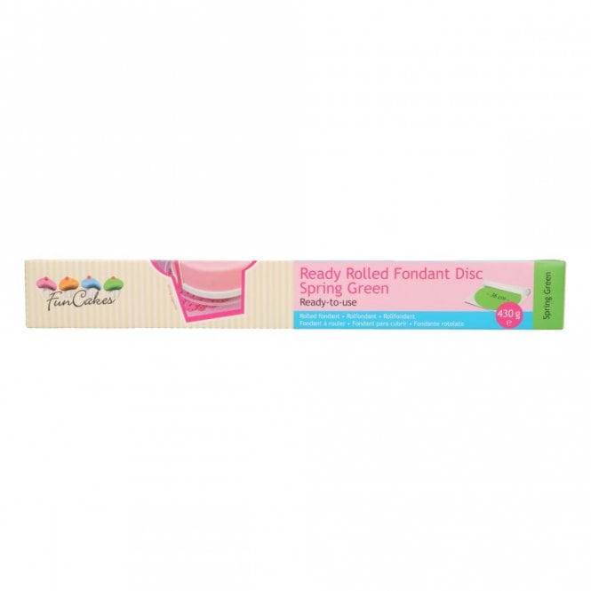 Fun Cakes Funcakes Ready Rolled Fondant Disc - Spring Green Best Before: 12/09/2025