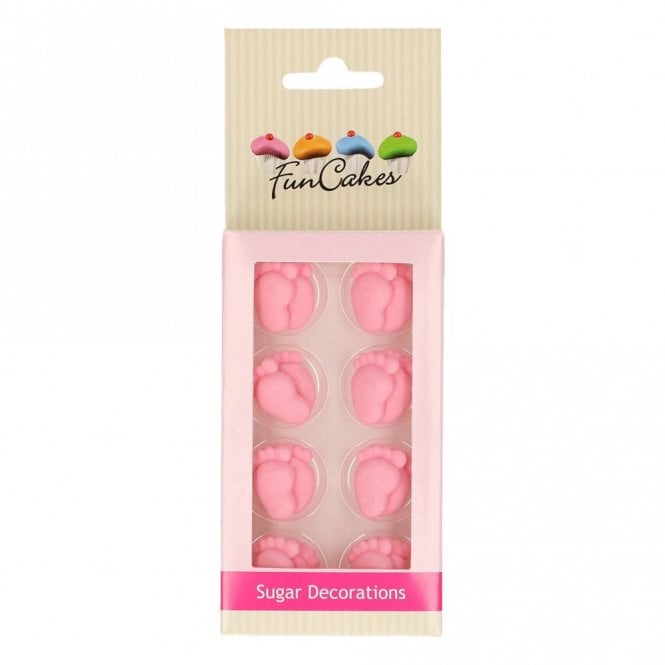 Fun Cakes Funcakes Sugar Decorations Baby Feet Girl Set / 16