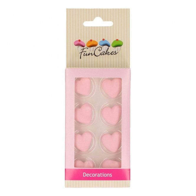 Fun Cakes Funcakes Sugar Decorations Heart Pink Set / 8
