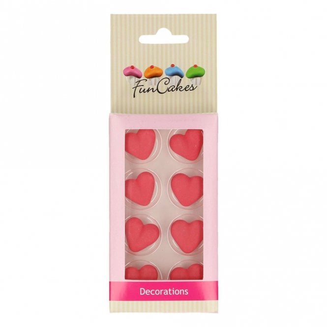 Fun Cakes Funcakes Sugar Decorations Heart Red Set / 8
