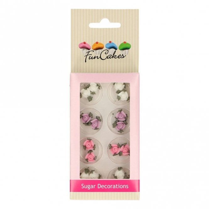 Fun Cakes Funcakes Sugar Decorations Roses With Leaves Set /16