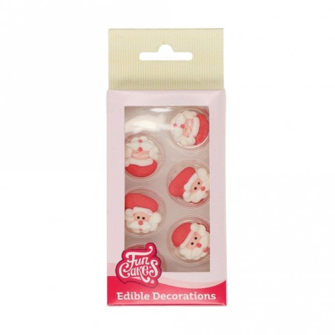 Fun Cakes Santa Claus Sugar Decorations - Set Of 12