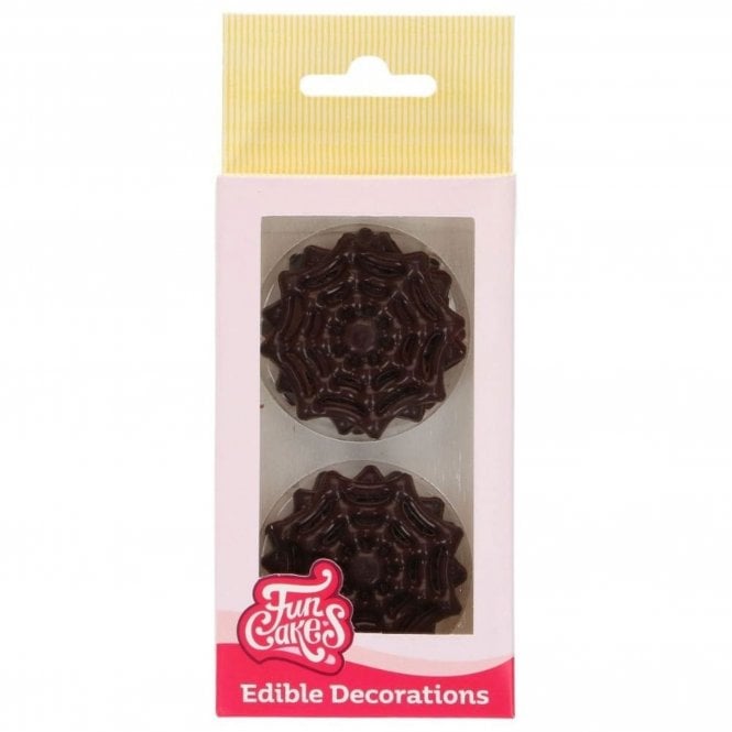 Fun Cakes Spider Webs Chocolate Decorations - Pack of 6