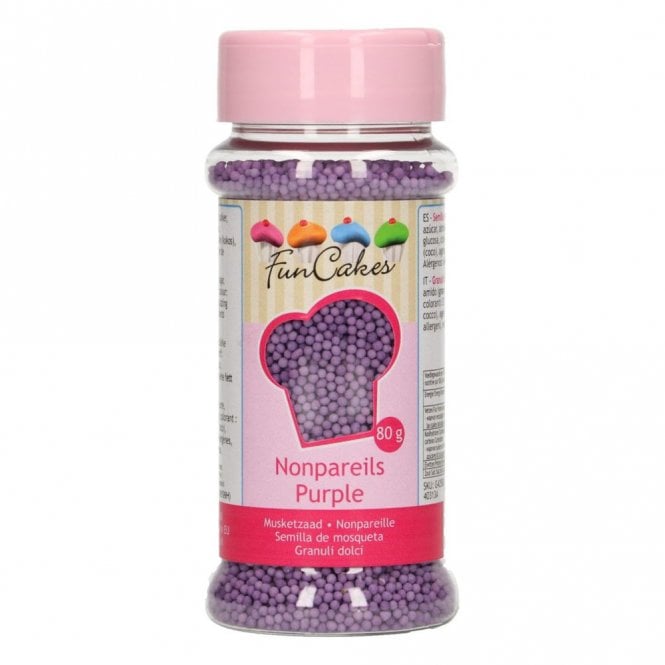 Fun Cakes Sugar Non Pareils Sprinkles - Purple - 80g