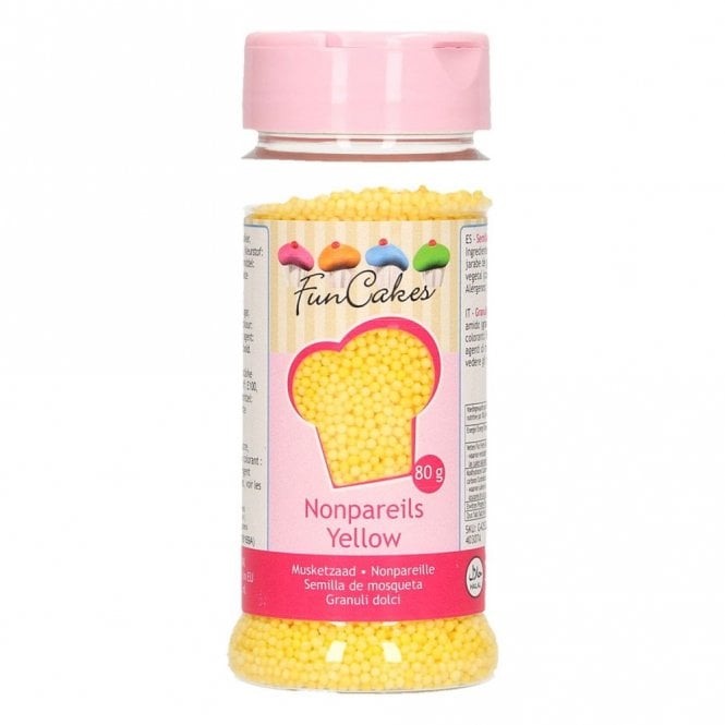 Fun Cakes Sugar Non Pareils Sprinkles - Yellow - 80g