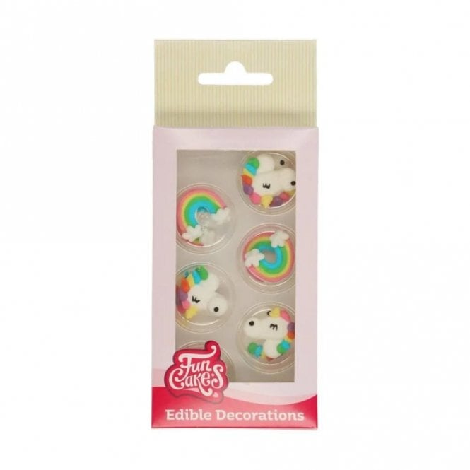 Fun Cakes Unicorn & Rainbow Sugar Decorations - Set Of 12