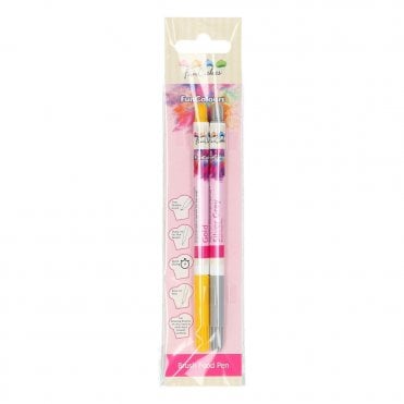 Fun Colours Brush Food Pen - Set Of 2 - Gold & Silver