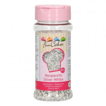 Funcakes Nonpareils - Silver - White - 80g