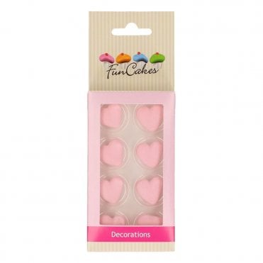 Funcakes Sugar Decorations Heart Pink Set / 8