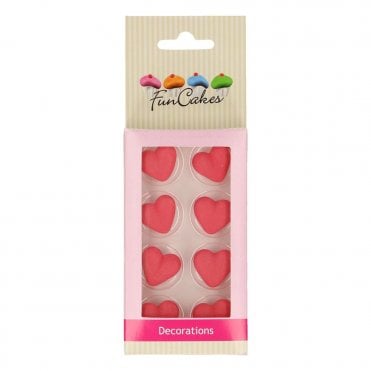 Funcakes Sugar Decorations Heart Red Set / 8
