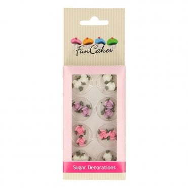 Funcakes Sugar Decorations Roses With Leaves Set /16
