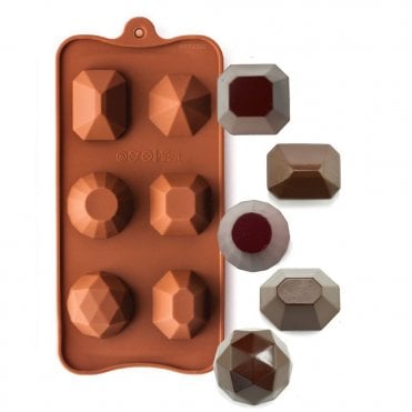 Gem Stones Chocolate Silicone Mould - 6 Cavity