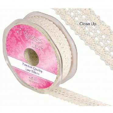 Georgian Lace Ribbon - Ivory No.61 - 27mm x 10M
