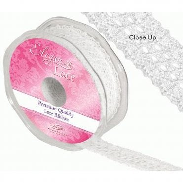 Georgian Lace Ribbon - White No.1 - 27mm x 10M